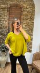 SWETER OVERSIZE KRÓTKIE RĘKAWY DOLCE GROSZEK - 3