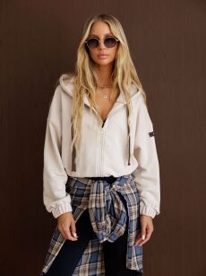 BY O LA LA! DRESOWA BLUZA "B THE ONLY ONE" BEŻ
