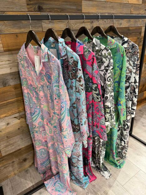 BY O LA LA! TWILLOWA SUKIENKA MAXI PRINT FUKSJA