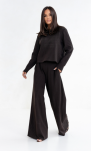 SEMPRE KOMPLET PRĄŻKOWANY BLUZKA + SPODNIE TULUM CZEKOLADA - 3