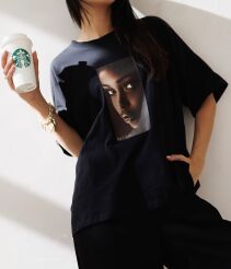 BY O LA LA! BLUZKA T-SHIRT OVERSIZE GIRL CZARNY