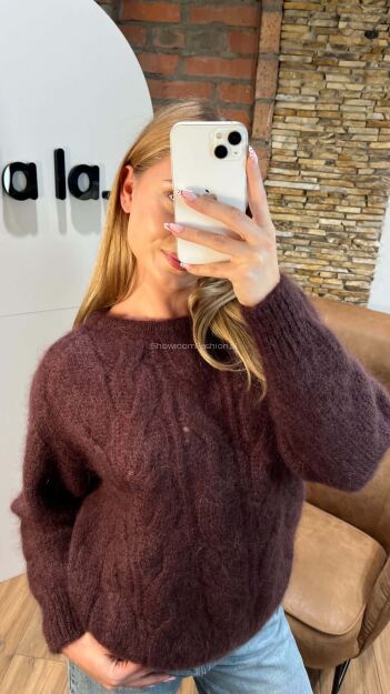 YARN OVERSIZOWY SWETER PREMIUM FUEGO CZEKOLADA
