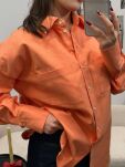LA MILLA OVERSIZOWA KOSZULA MINIMALIST POMARAŃCZOWA - 3