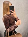 BY SWAN PARIS BLUZKA TRANSPARENTNA CZEKOLADA - 5