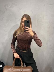 BY SWAN PARIS BLUZKA TRANSPARENTNA CZEKOLADA