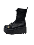 BY O LA LA...! BUTY BOTKI  NA PLATFORMIE ŁAŃCUCH CZARNE - 8