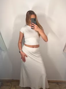 SEMPRE LEJĄCA SPÓDNICA MIDI ECRU