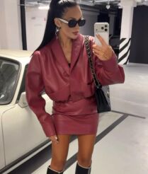 LA MILLA SPÓDNICA MINI Z ECO SKÓRY CZTERY KLAMRY POMADKA