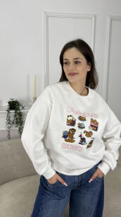 BLUZA GARFIELD FOREVER RICH BIAŁA
