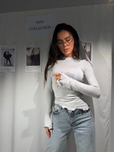 LAMANUEL BLUZKA TOP SALSA GOŁĘBIA SZAROŚĆ/BŁĘKIT