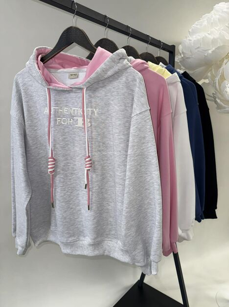 BY O LA LA!  OVERSIZOWA BLUZA AUTHENCITY CZARNA