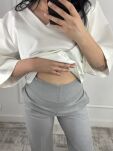 LA MILLA SPODNIE WIDE LEG Z ZAKŁADKĄ NA DOLE SZARE - 3