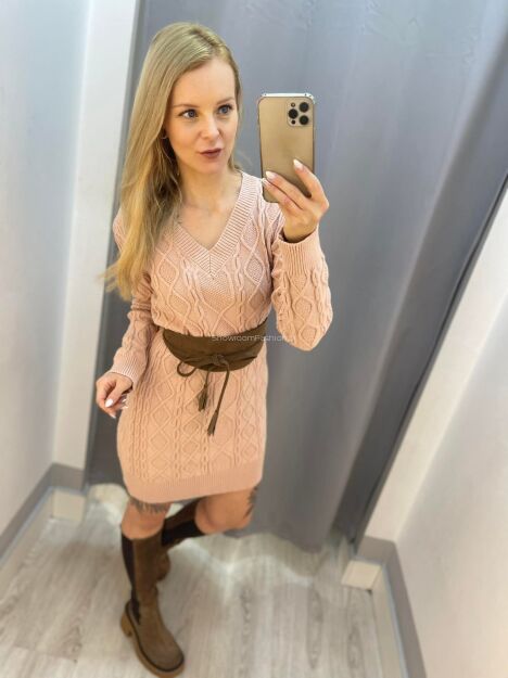 BY O LA LA ! SUKIENKA SWETROWA WARKOCZ RÓŻ