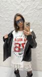 LA MILLA BLUZKA T-SHIRT OVERSIZE Z PODUSZKAMI ORZEŁ BIAŁY - 2