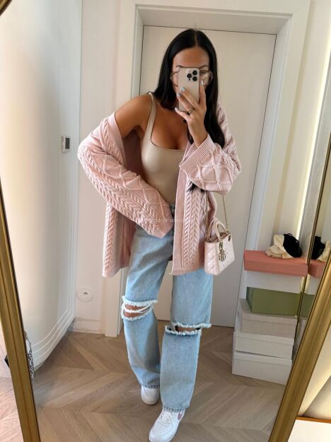 LA MILLA SWETER KARDIGAN WARKOCZ RÓŻ