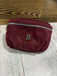 BY O LA LA...!  TOREBKA NERKA ZAMSZOWA "B" BORDO (MERLOT)