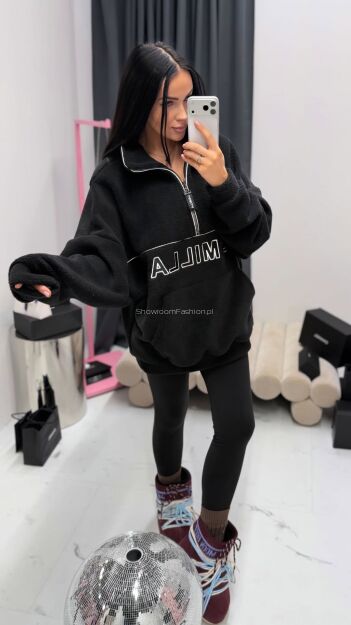 LA MILLA BLUZA POLAROWA ZE STÓJKĄ CZARNA