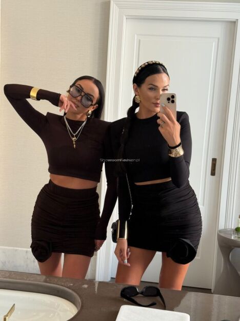 LA MILLA WISKOZOWA BLUZKA LONGSLEEVE Z PODUSZKAMI CZARNA