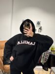 LA MILLA OVERSIZOWA BLUZA KANGURKA Z LOGO CZARNA - 2