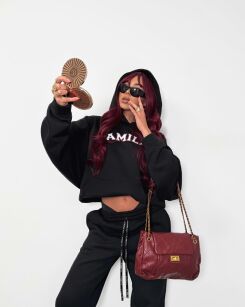 LA MILLA OVERSIZOWA BLUZA KANGURKA Z LOGO CZARNA