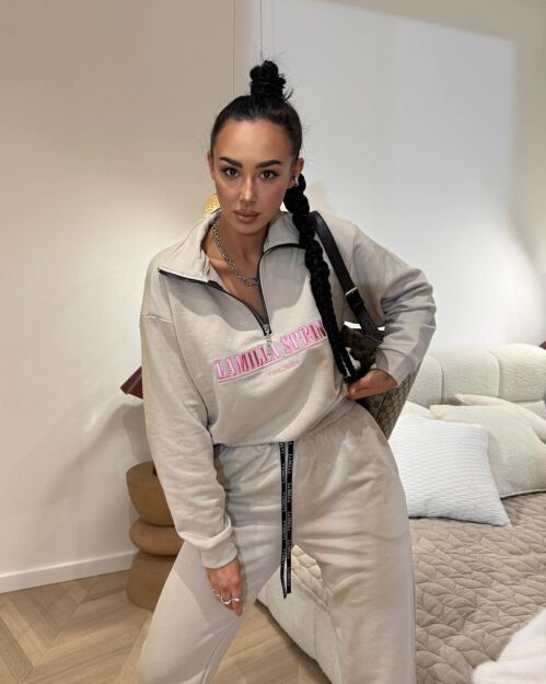 LA MILLA BLUZA OVERSIZE Z SUWAKIEM SPRING BEŻ