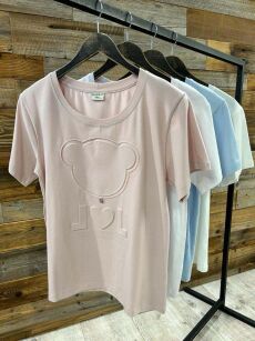 BY O LA LA! BLUZKA T-SHIRT MIŚ LOL RÓŻ