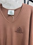 ROYAL CLUB SWETER V-NECK Z LOGIEM MOCCA (CZEKOLADA MLECZNA) - 3