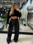 EMO SPODNIE JEANSY BANAN OVERSIZE GRAFIT - 2
