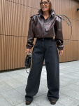 EMO SPODNIE JEANSY BANAN OVERSIZE GRAFIT - 3
