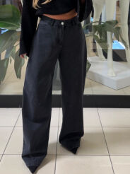 EMO SPODNIE JEANSY BANAN OVERSIZE GRAFIT