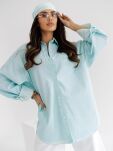 BY O LA LA...! JEANSOWA KOSZULA OVERSIZE GARMENTS BLUE MINT - 2