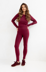 SEMPRE KOMPLET TOP + LEGGINSY KIRA BORDO