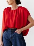 BY O LA LA! MARSZCZONA BLUZKA SATYNOWA CZERWONA - 2