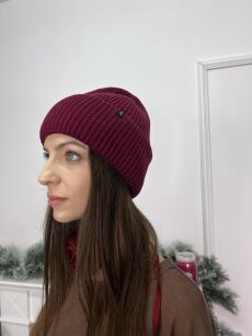 BY O LA LA...! ZIMOWA CZAPKA BEANIE SARA BORDO