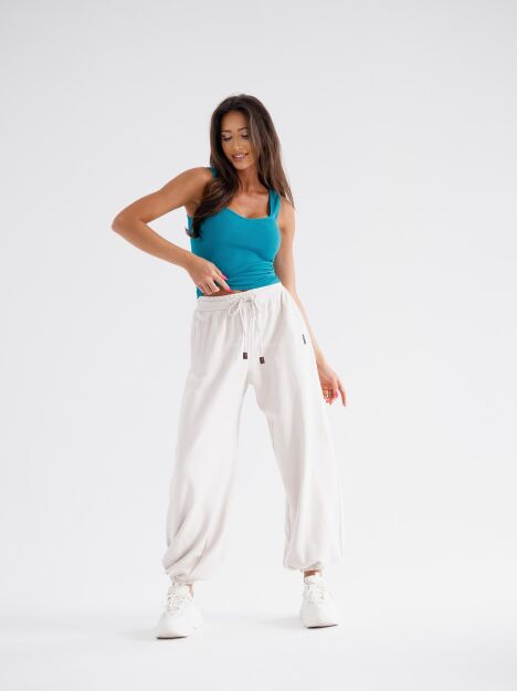 BY O LA LA! DRESOWE SPODNIE NEW FASHION JASNY BEŻ