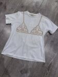 BY O LA LA! BLUZKA T-SHIRT Z HAFTEM BRA OFF WHITE/BEŻ - 2