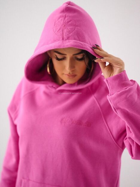 NATURAL SIDE BLUZA Z KAPTUREM BASIC LOGO RÓŻ
