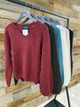 BY O LA LA.. ! SWETER Z DEKOLTEM W SEREK MERLOT (BORDO) - 3