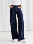BY O LA LA! SPODNIE JEANSY WIDE LEG CIEMNONIEBIESKIE - 2