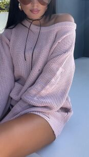 LA MILLA OVERSIZOWY SWETER TUNIKA RÓŻ