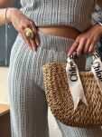 LADY DRAMA ŻAKARDOWE SPODNIE Z BAWEŁNY REGENEROWANEJ SZARE - 5