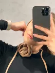 LADY DRAMA DZIANINOWY CHOKER RÓŻA KARMEL/CYNAMON - 3