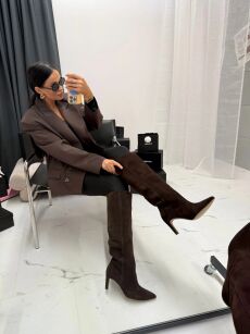 LA MILLA BUTY KOZAKI ZAMSZ CZEKOLADOWE