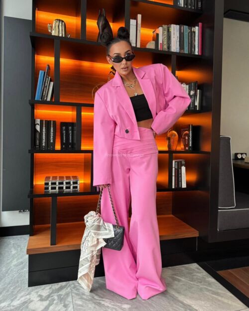 LA MILLA SPODNIE WIDE LEG Z ZAKŁADKAMI RÓŻ