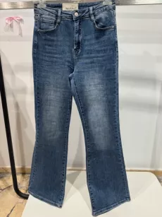 BY O LA LA...! SPODNIE JEANSY DZWONY NOEMI NIEBIESKIE