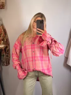 LA MILLA KOSZULA W KRATĘ WIĄZANE RĘKAWY ELEMI ŁOSOŚ/RÓŻ/ZIELEŃ