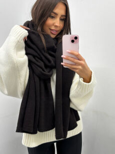 EMO WEŁNIANY SZAL CZEKOLADA