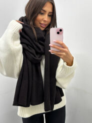 EMO WEŁNIANY SZAL CZEKOLADA