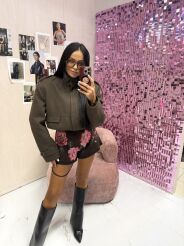 LA MILLA KURTKA BOMBER Z PAGONAMI OCIEPLANA CZEKOLADA