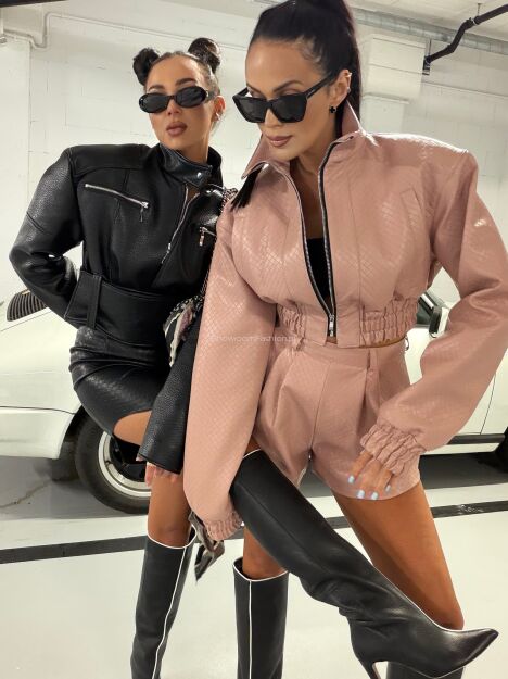 LA MILLA KURTKA BOMBER ECO SKÓRA AGNES RÓŻ